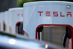 A Tesla charging station is seen, Sept. 28, 2023, in Woodstock, Ga.