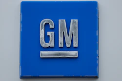 A GM logo is shown at the General Motors Detroit-Hamtramck Assembly plant in Hamtramck, Mich., Jan. 27, 2020.