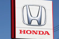 The logo of the Honda Motor Co. is seen in Yokohama, near Tokyo, Dec. 15, 2021.