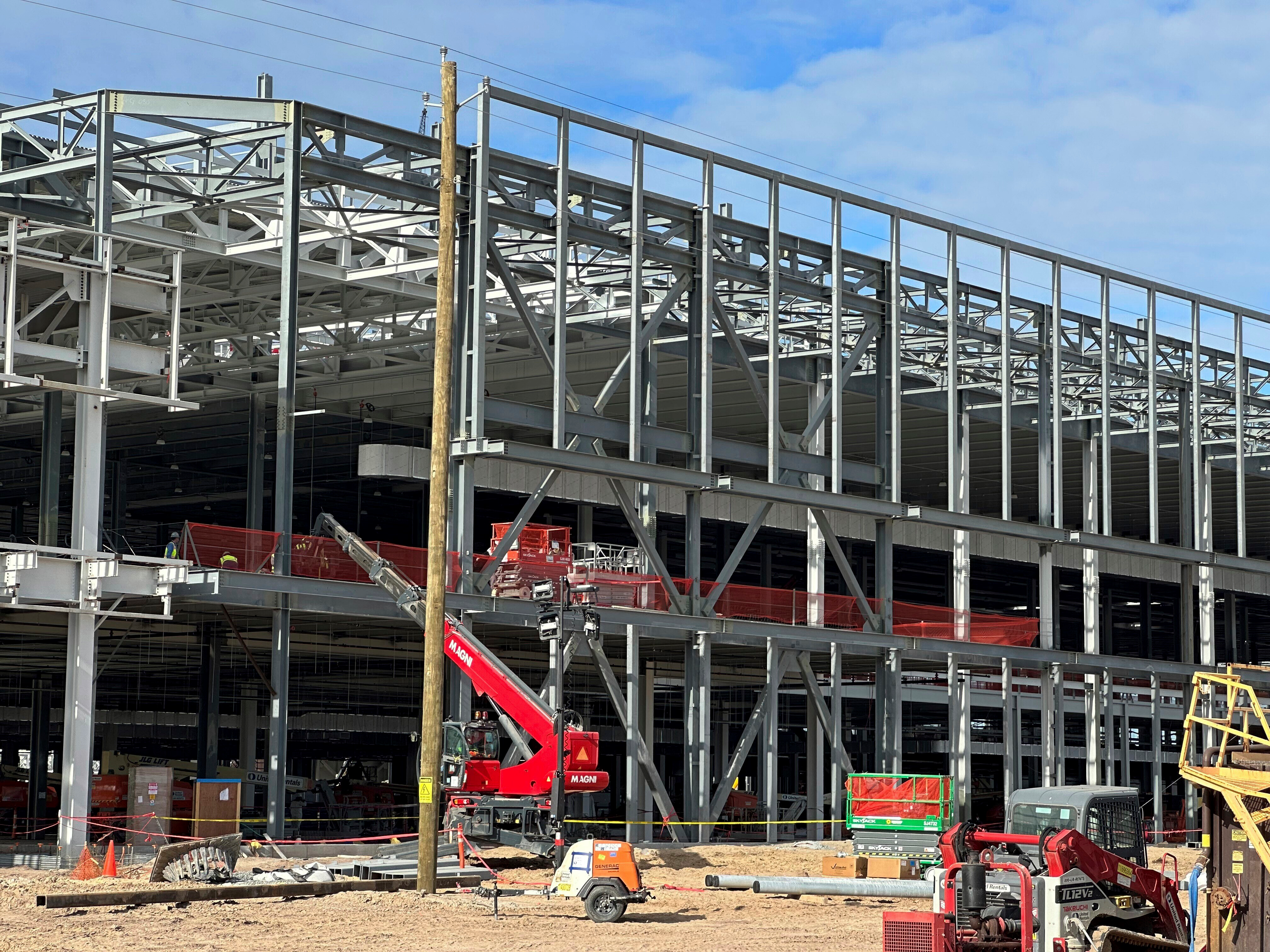 A factory building is under construction at Hyundai's first U.S. plant for manufacturing electric vehicles, Oct. 25, 2023, in Ellabell, Ga.