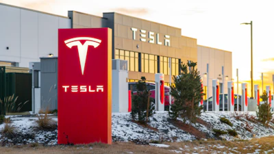 A Tesla service center in Spokane, Washington.