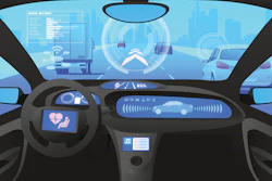 Automobile Cockpit, Various Information Monitors And Head Up Displays