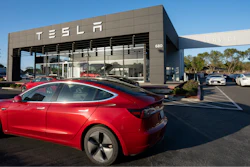 A tesla showroom in California.