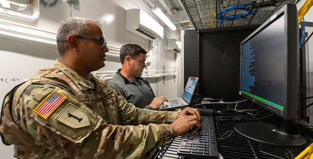 Constellation researchers and performers from industry and U.S. Army Cyber Command deploy cyber analytic applications via CANDOR in an operational test environment.