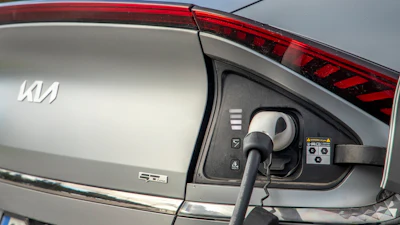 The Kia EV6 SUV under recall.