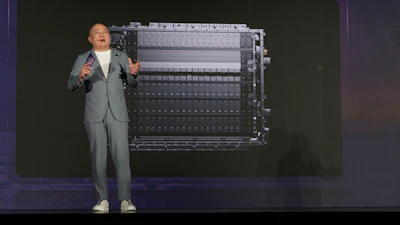 Gao Huan, CTO of CATL's China E-car Business, introduces the latest Freevoy Super Hybrid Battery from Chinese battery manufacturer Contemporary Amperex Technology (CATL) during a launch event in Beijing, Thursday, Oct. 24, 2024.