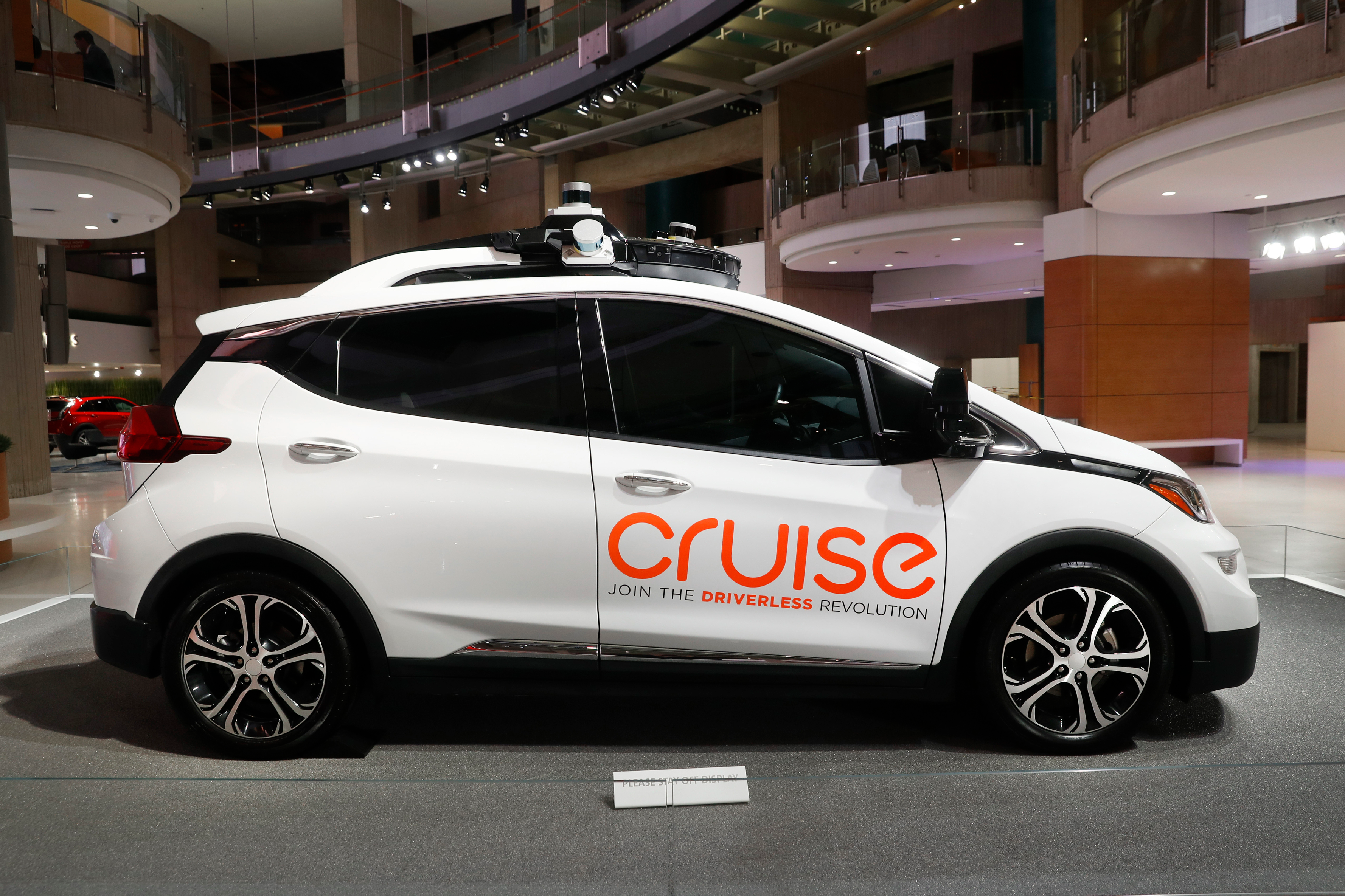 Cruise AV, General Motor's autonomous electric Bolt EV, is seen on Jan. 16, 2019, in Detroit.