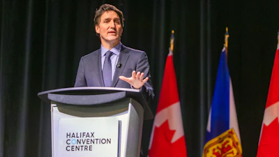 Canadian Prime Minister Justin Trudeau attends a fireside chat with the Halifax Chamber of Commerce in Halifax Monday Dec. 9, 2024.