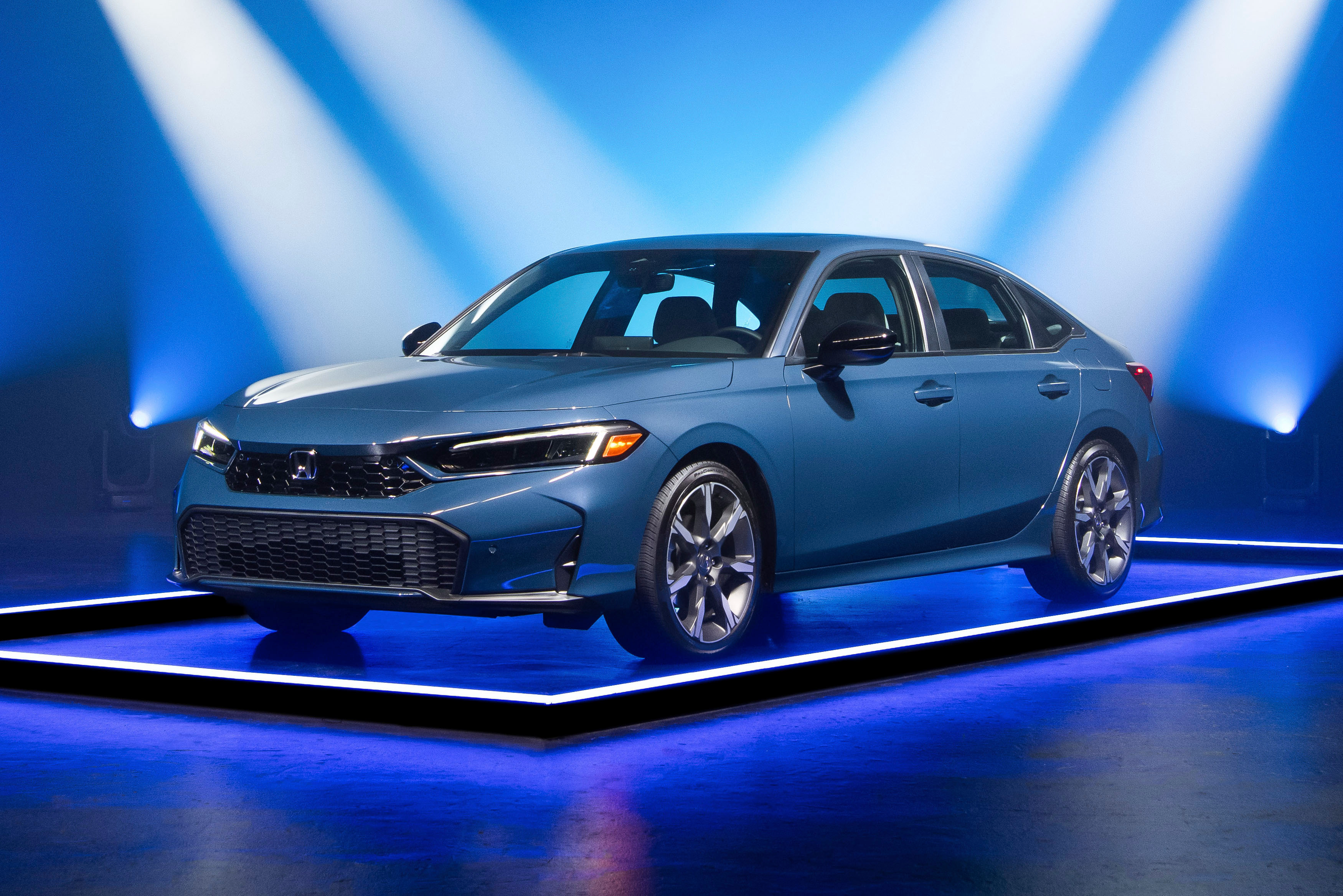 This photo provided by Edmunds shows the 2025 Honda Civic. The hybrid version of the Civic is the Edmunds Top Rated Car for 2025 thanks to its upscale feel and excellent fuel economy.