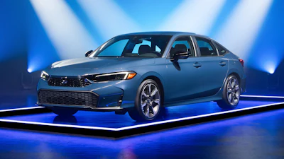 This photo provided by Edmunds shows the 2025 Honda Civic. The hybrid version of the Civic is the Edmunds Top Rated Car for 2025 thanks to its upscale feel and excellent fuel economy.