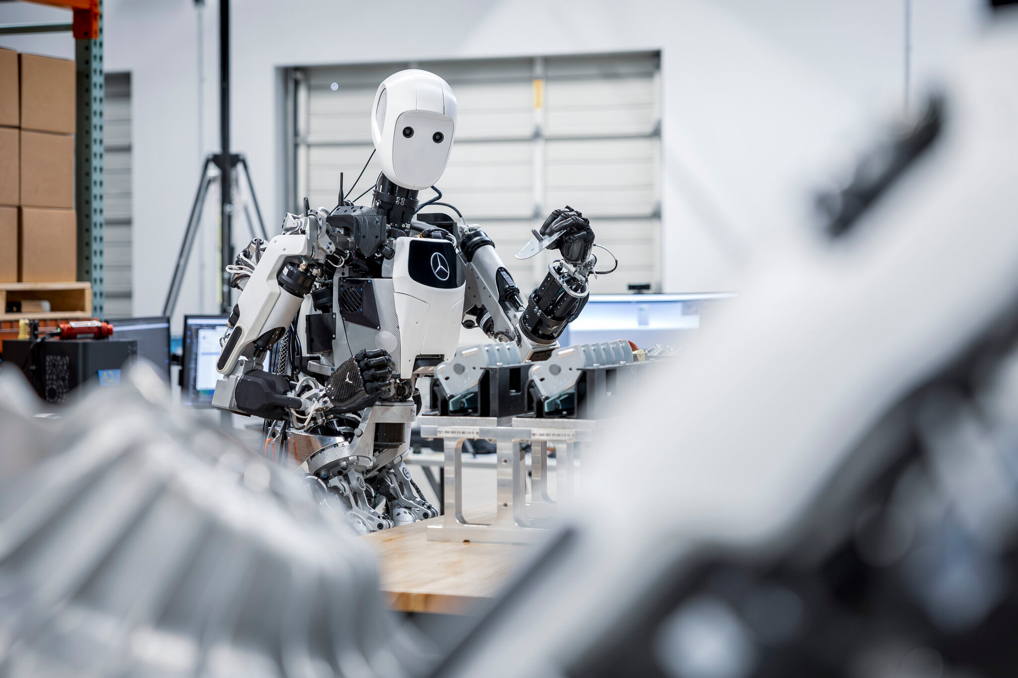 Apptronik's humanoid robot, Apollo, deployed at Mercedes-Benz.