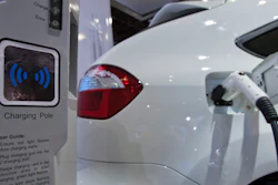 A display shows how the dual-mode electric S6DM sport utility vehicle from Chinese automaker BYD can be plugged into a charging station to recharge its onboard batteries, at the North American International Auto Show on Monday, Jan. 10, 2011, in Detroit.