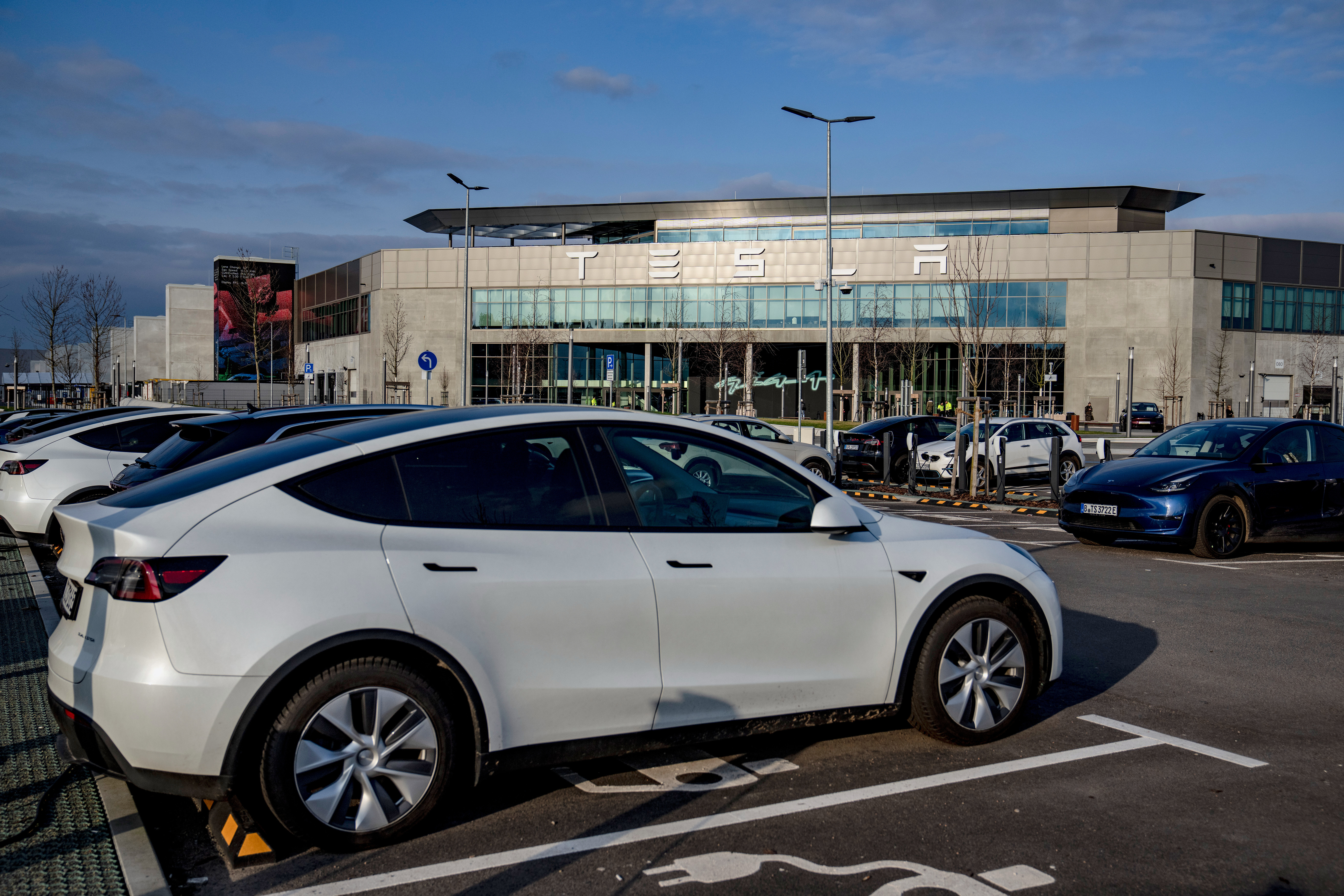 A general view of the Tesla Gigafactory for electric cars in Gruenheide near Berlin, Germany, Tuesday, March 5, 2024.