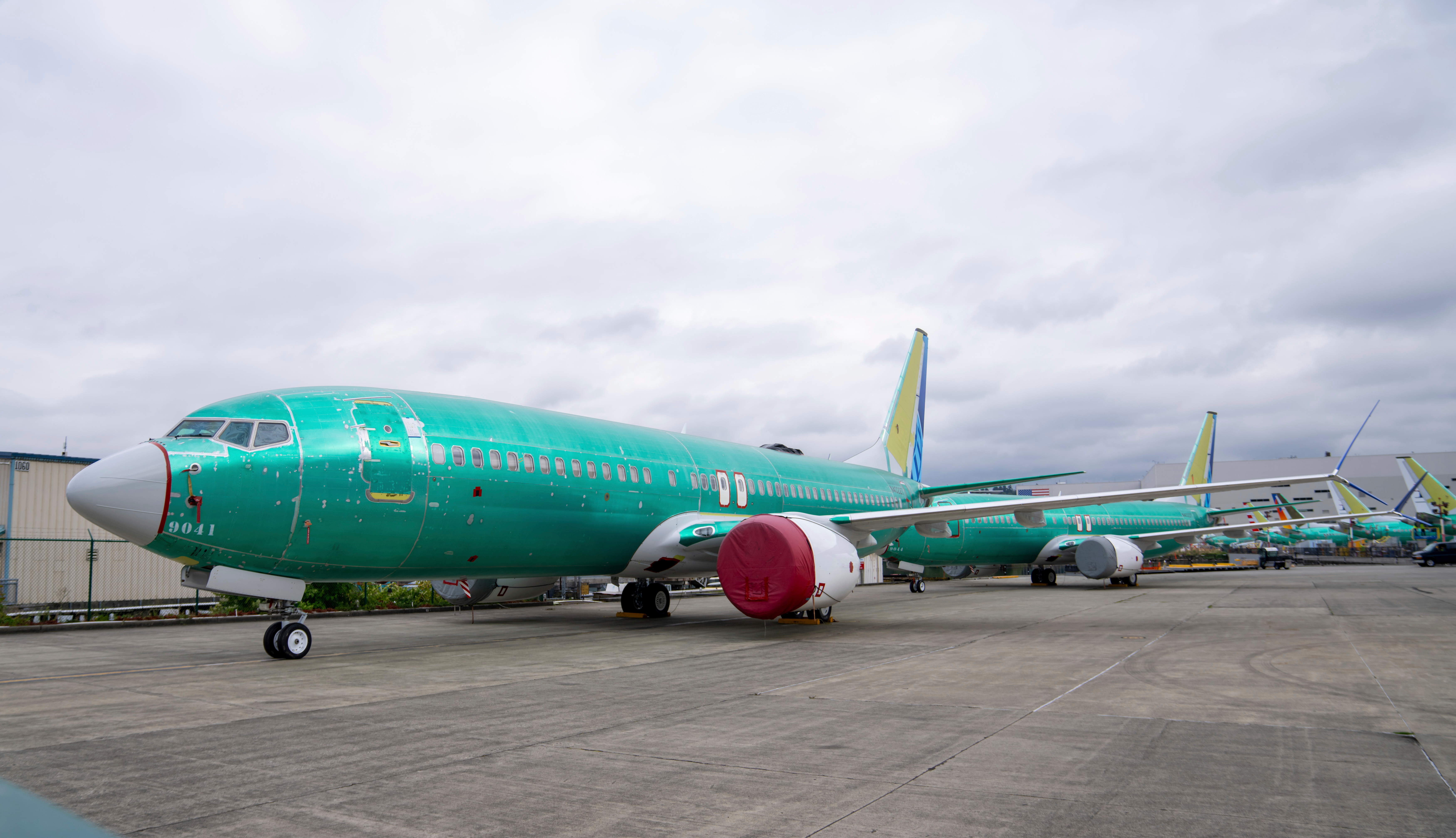 Boeing 737 MAX airliners are pictured at the company's factory on Thursday, Sept. 12, 2024, in Renton, Wash.