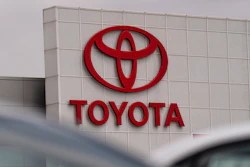 A Toyota logo is seen at a dealership in El Monte, Calif., Thursday, March 27, 2025.