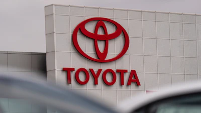 A Toyota logo is seen at a dealership in El Monte, Calif., Thursday, March 27, 2025.