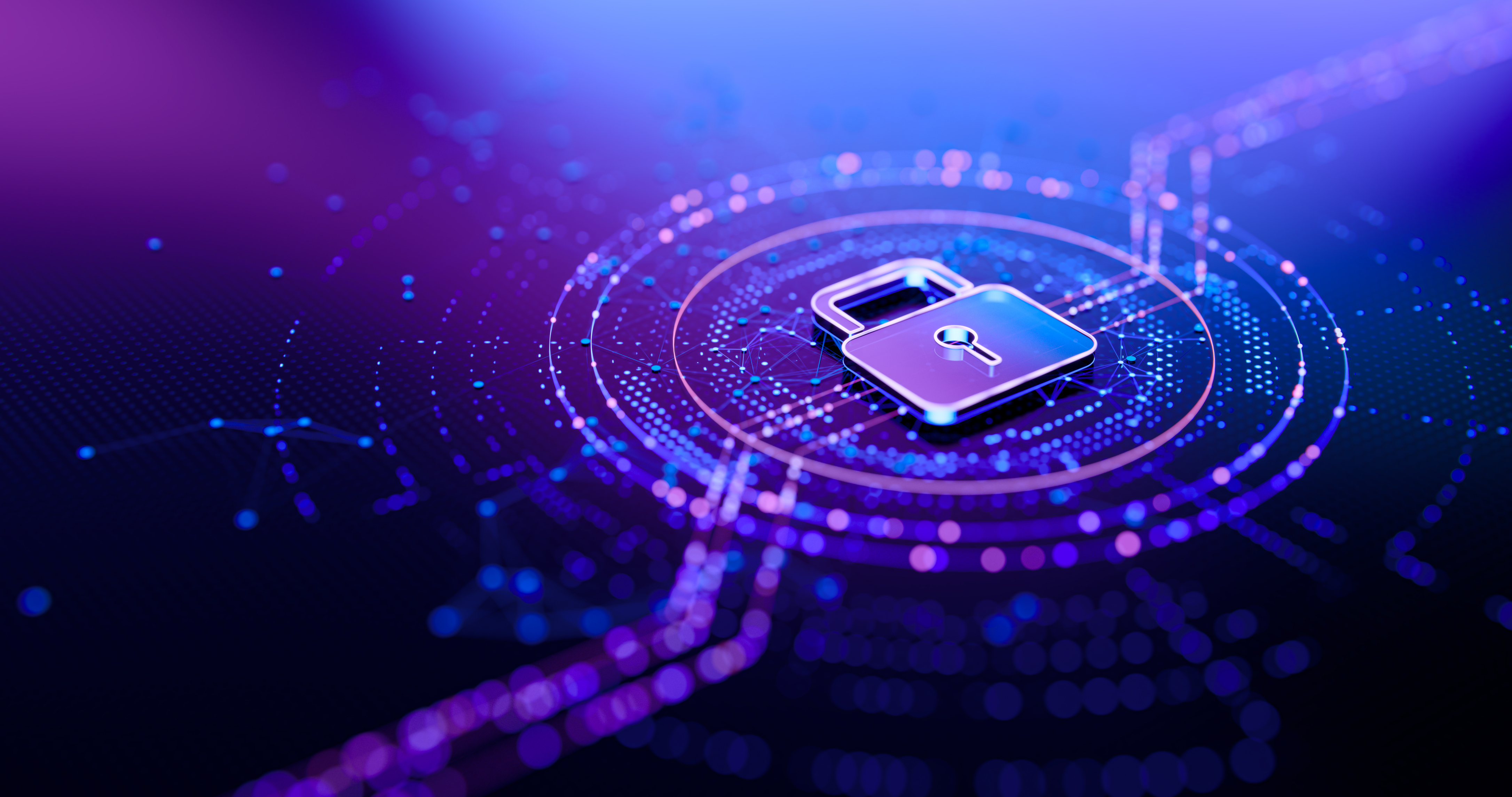 Cyber security and data protection graphic.