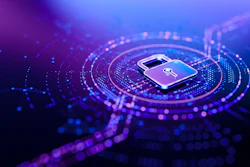 Cyber security and data protection graphic.