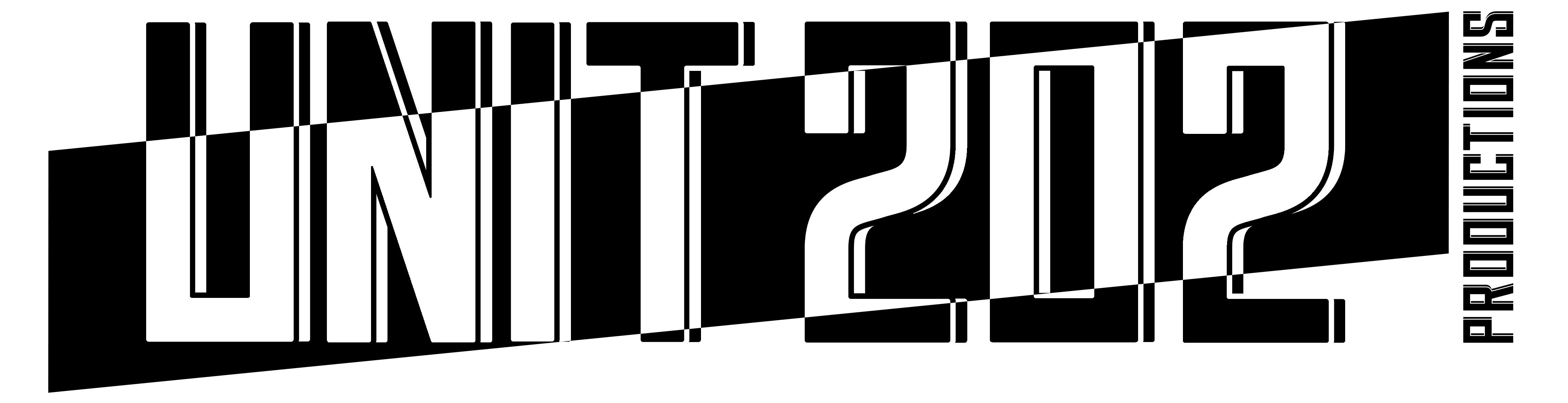 Unit 202 Productions bold geometric black and white logo Headshot