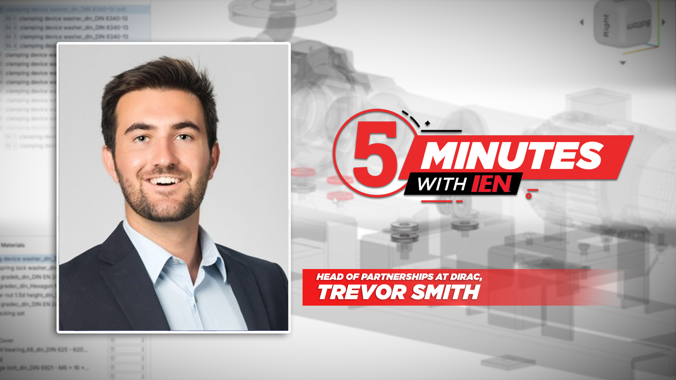 5 Minutes with TEN media branding graphic featuring Trevor Smith's headshot
