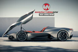 Sleek silver concept sports car with scissor door, showcasing advanced automotive design