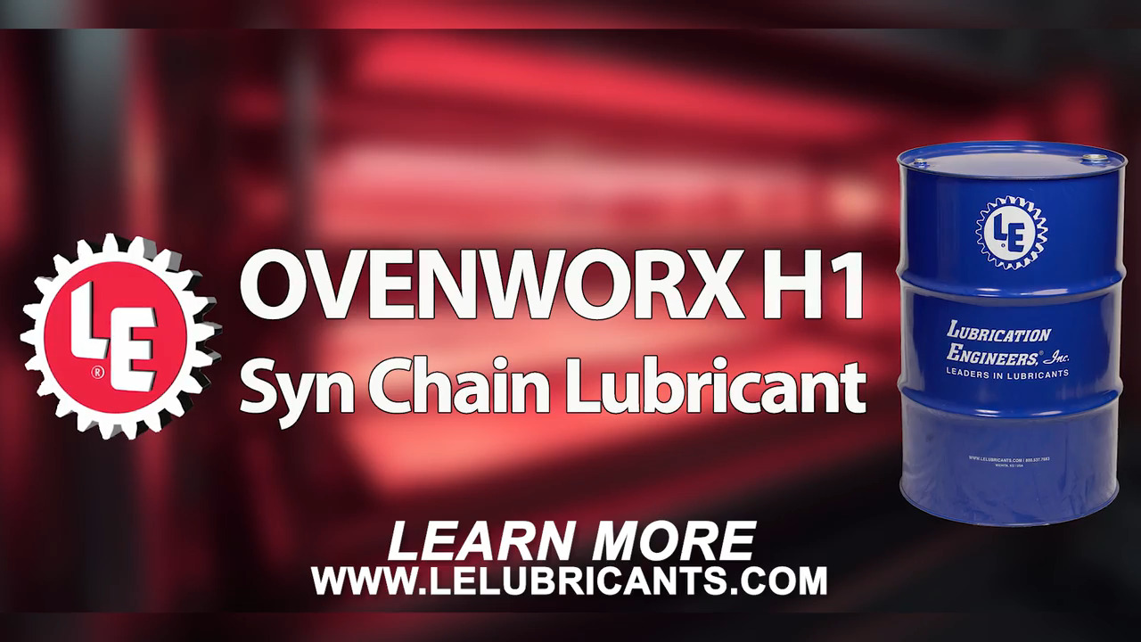 LE Ovenworx H1 Syn Chain Lubricant industrial product advertisement