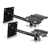 Black metal wall mounting brackets with adjustable extension arms