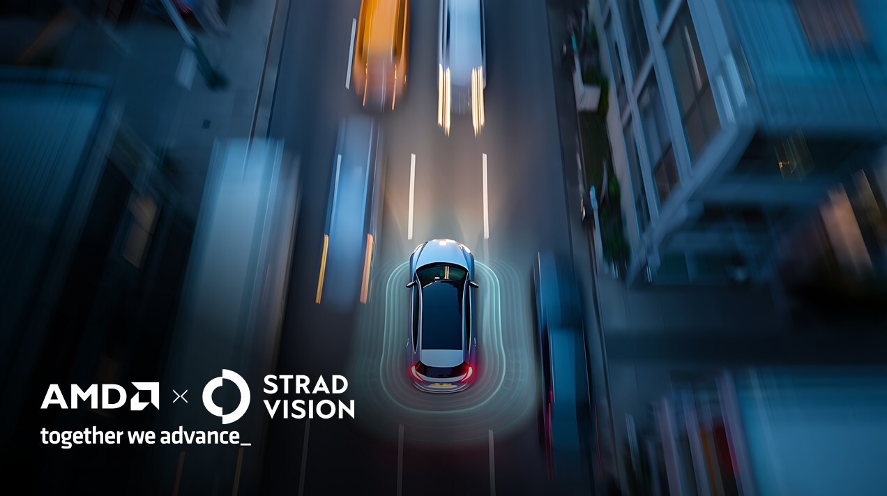 AMD and Strad Vision partnership showcasing autonomous vehicle technology