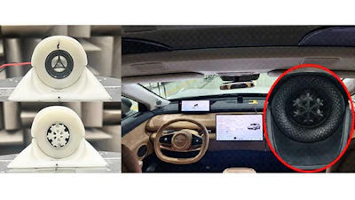 Automotive speaker and sound system components with circular mesh design