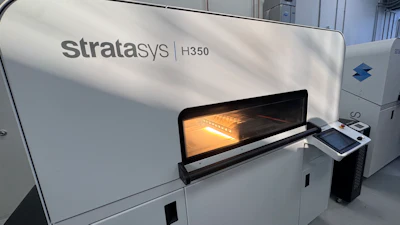 Stratasys H350 3D printer with illuminated interior chamber