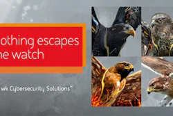 Velhawk Cybersecurity hawk surveillance graphic with 'Nothing escapes the watch' slogan