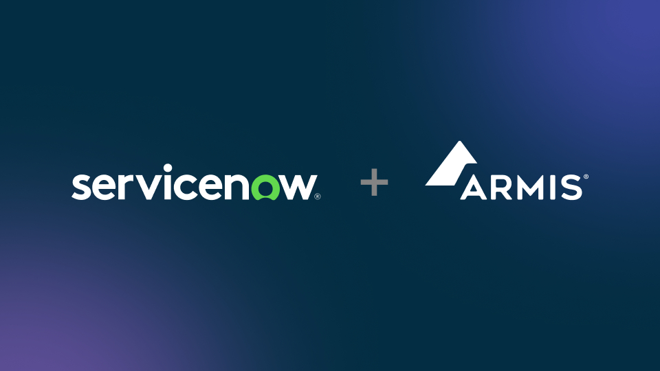ServiceNow and Armis partnership logo on gradient blue background