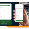AI asset identification mobile app interface with industrial equipment screen