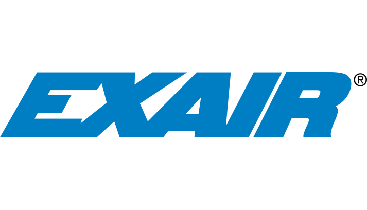 Exair corporate logo in blue capital letters with registered trademark symbol