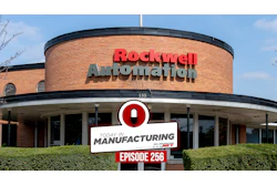 Rockwell Automation headquarters building with red logo and manufacturing episode sign