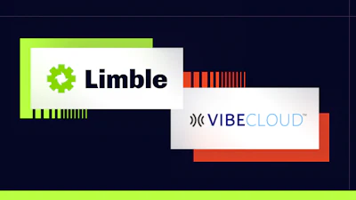 Limble and VibeCloud logos displayed together on dark background with decorative design elements