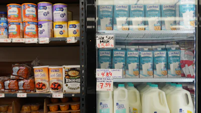 Pantry staples, including infant formula and dairy products, are sold at a market serving the Central American immigrant community in the Westlake/Pico Union area of Los Angeles, Tuesday, April 7, 2026.