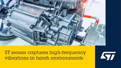 ST sensor technology capturing high-frequency vibrations in harsh environments with STMicroelectronics branding