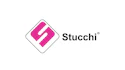 Stucchi logo featuring magenta diamond icon with stylized S symbol and registered trademark