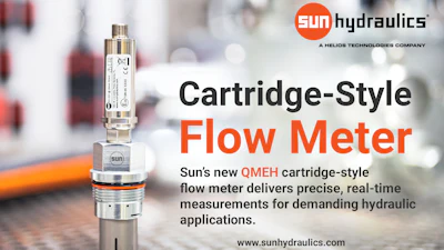 Sun Hydraulics QMEH cartridge-style flow meter for hydraulic applications with precision measurement capabilities