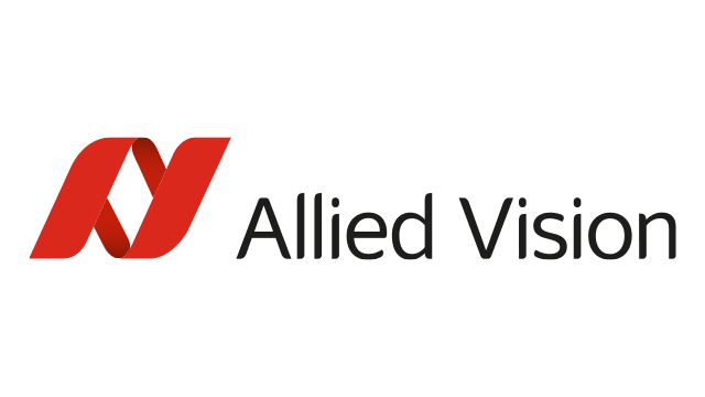 Allied Vision company logo featuring red geometric symbol and black text