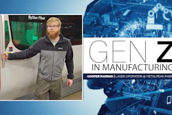 Cooper Madras, laser operator at MetalPeak Fabrication, poses with ByStar Fiber equipment in Gen Z in Manufacturing spotlight