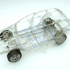 Transparent vehicle cutaway illustration displaying internal mechanical, electrical, and chassis systems from overhead perspective