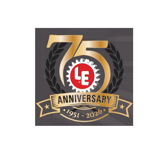 75th Anniversary logo featuring LE gear emblem with laurel wreaths, gold numerals, and 1951-2026 dates on dark background