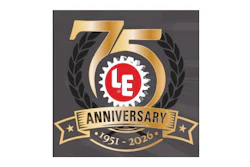 75th Anniversary logo featuring LE gear emblem with laurel wreaths, gold numerals, and 1951-2026 dates on dark background