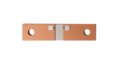 Copper bus bar electrical connector with dual mounting holes and silver center terminal