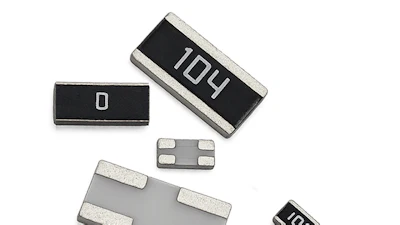 Assorted electronic components including resistors and capacitors with silver metallic terminals and black or gray bodies