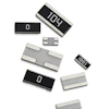 Assorted electronic components including resistors and capacitors with silver metallic terminals and black or gray bodies