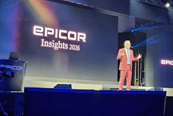 EPICOR Insights 2026 conference presentation with speaker on stage