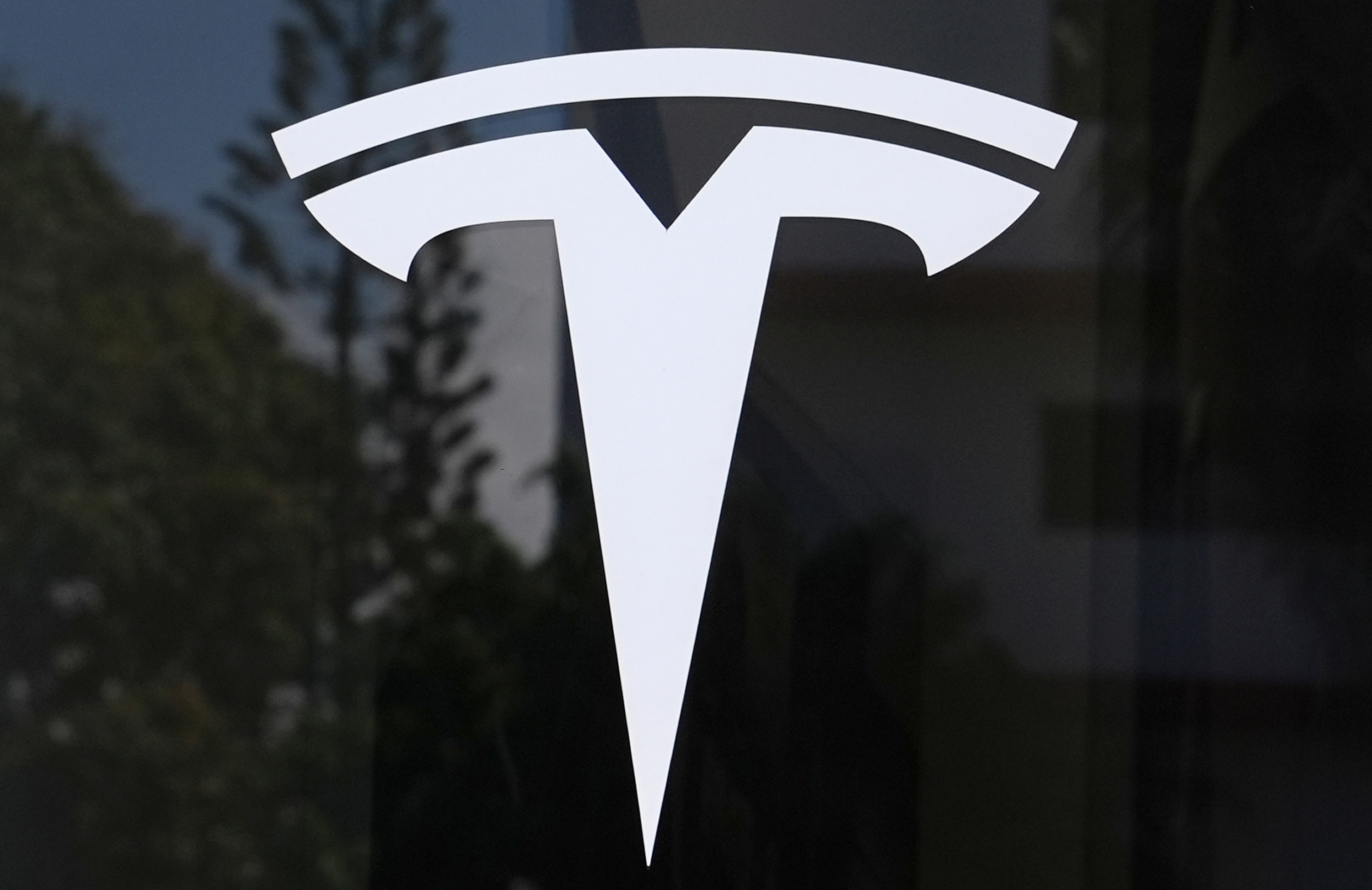 Tesla logo - white stylized T symbol